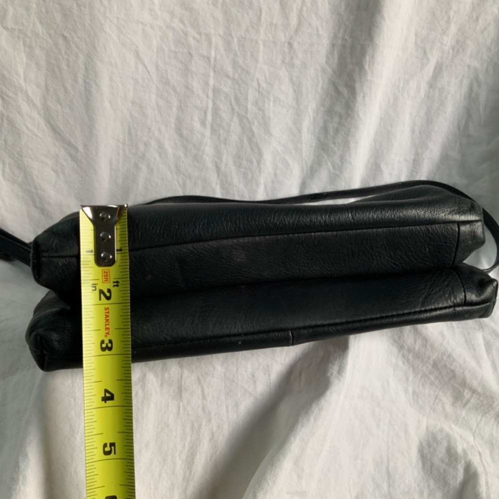 Dark Grey (almost black) Leather Crossbody by Margo - Picture 6 of 9